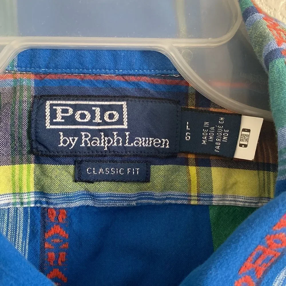 POLO by Ralph Lauren Men’s Button Down Casual Multi Colored Shirt Size L